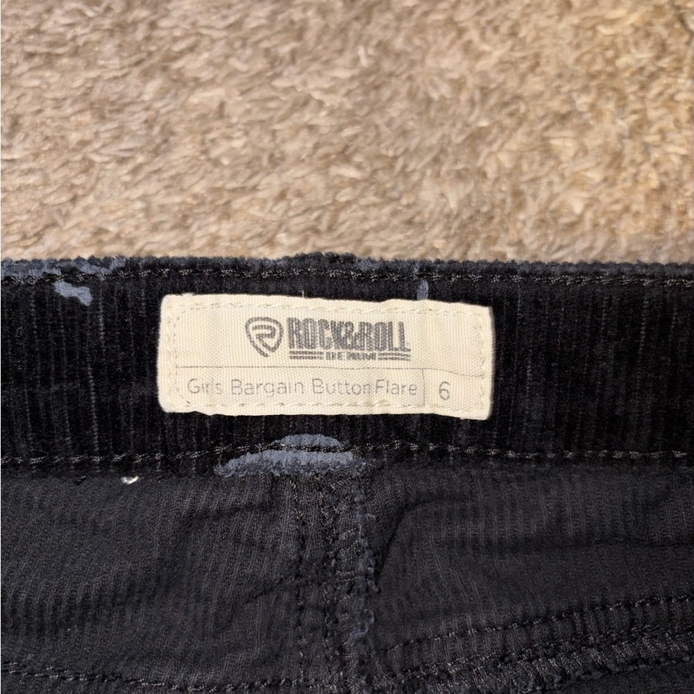 ROCK & ROLL DENIM GIRLS' RODEO PRINT CORDUROY BOOTCUT JEANS - Picture 3 of 10